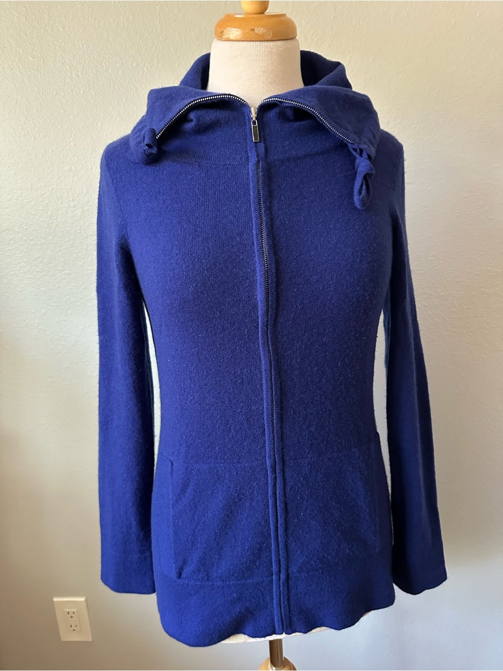 Banana Republic Royal Blue Hooded Zip Cardigan